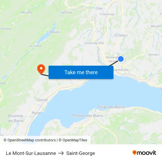 Le Mont-Sur-Lausanne to Saint-George map