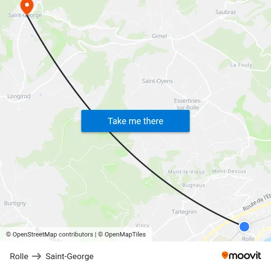 Rolle to Saint-George map
