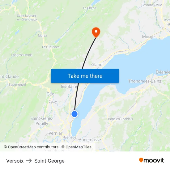 Versoix to Saint-George map