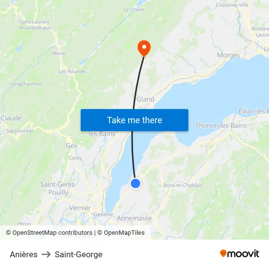 Anières to Saint-George map