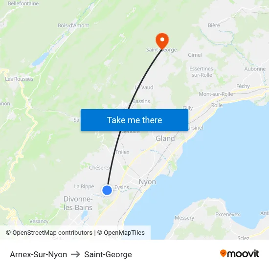 Arnex-Sur-Nyon to Saint-George map