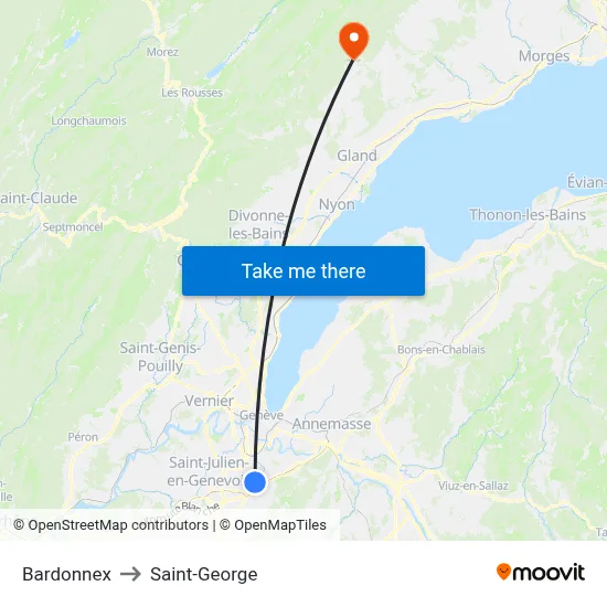 Bardonnex to Saint-George map