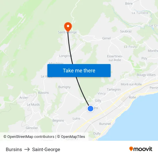 Bursins to Saint-George map