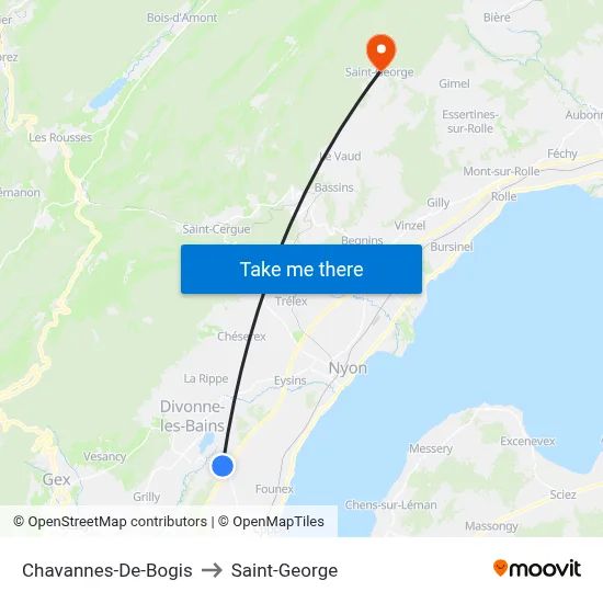 Chavannes-De-Bogis to Saint-George map