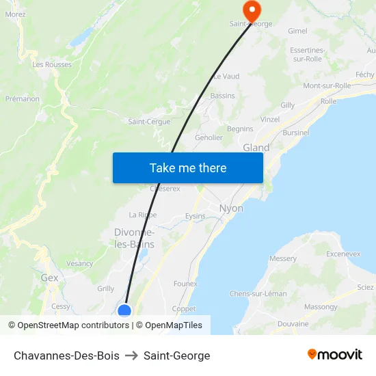 Chavannes-Des-Bois to Saint-George map