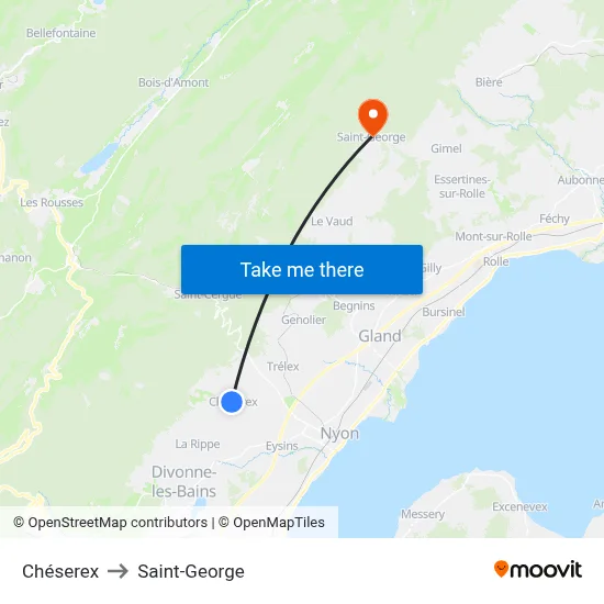 Chéserex to Saint-George map