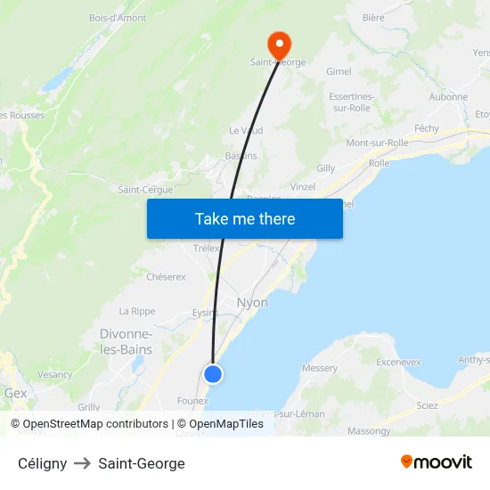 Céligny to Saint-George map