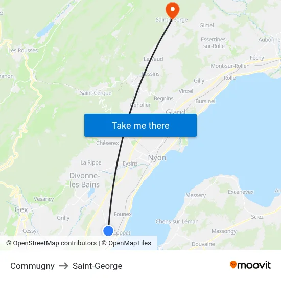 Commugny to Saint-George map