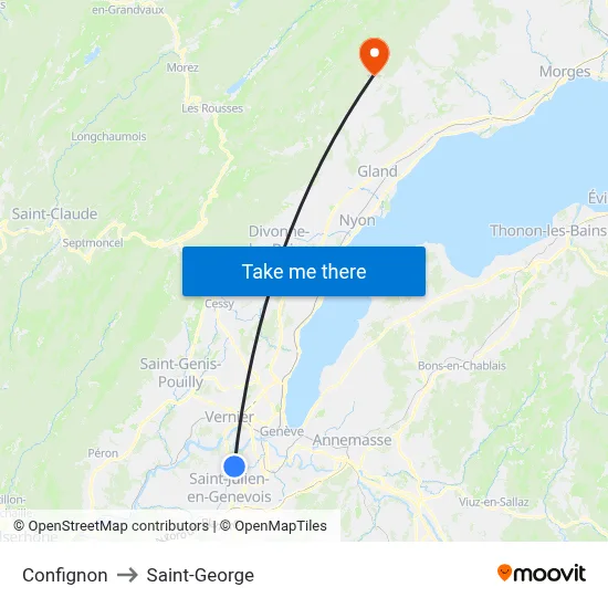 Confignon to Saint-George map