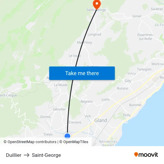 Duillier to Saint-George map