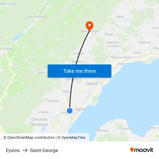 Eysins to Saint-George map