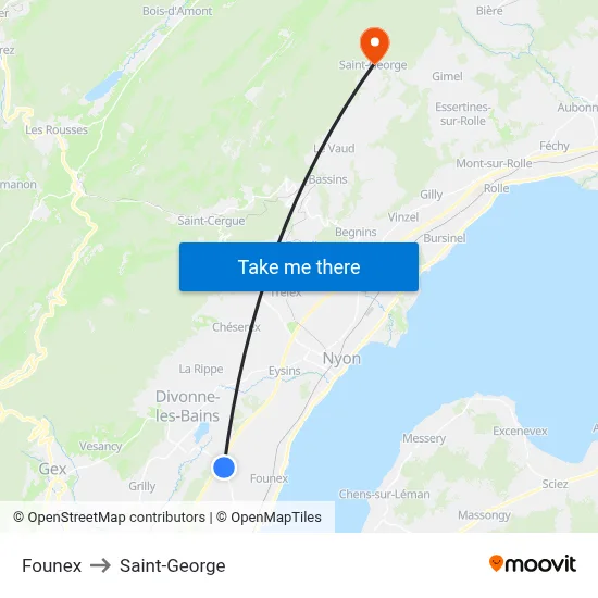 Founex to Saint-George map