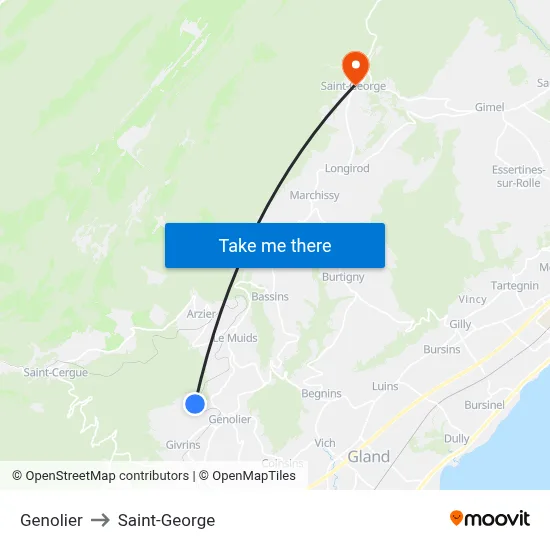 Genolier to Saint-George map