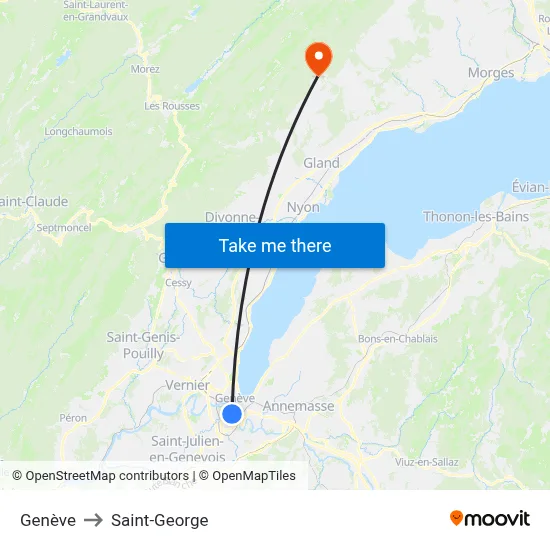 Genève to Saint-George map