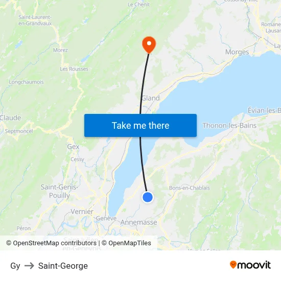 Gy to Saint-George map
