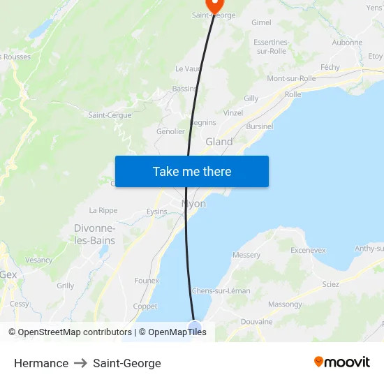 Hermance to Saint-George map