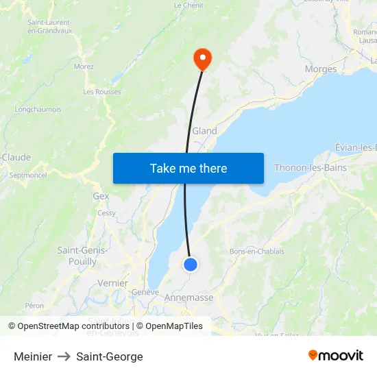 Meinier to Saint-George map