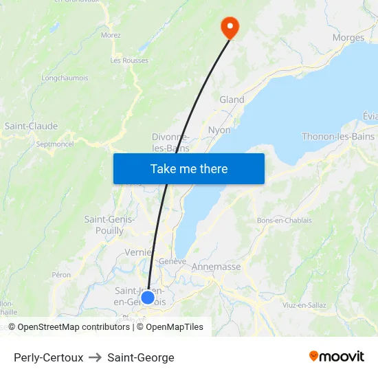 Perly-Certoux to Saint-George map