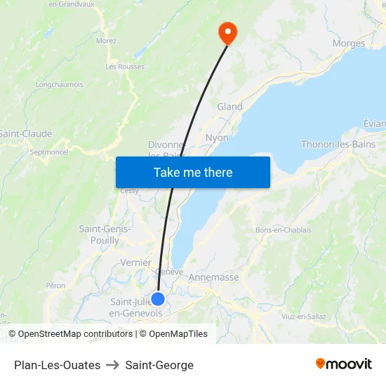 Plan-Les-Ouates to Saint-George map