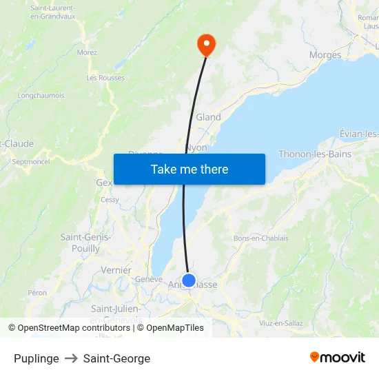 Puplinge to Saint-George map