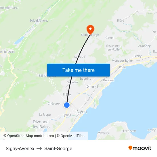 Signy-Avenex to Saint-George map