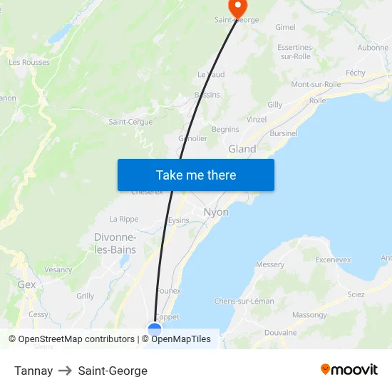 Tannay to Saint-George map