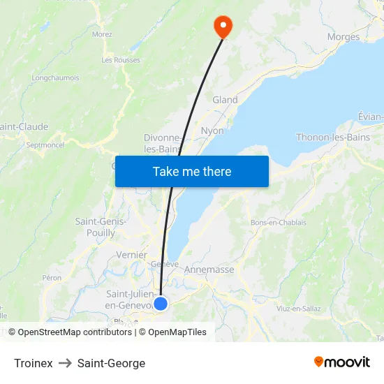 Troinex to Saint-George map