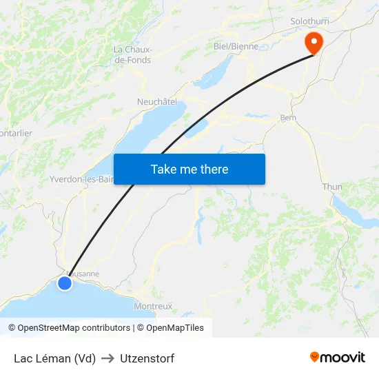Lac Léman (Vd) to Utzenstorf map