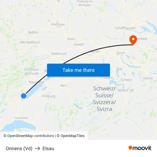 Onnens (Vd) to Elsau map