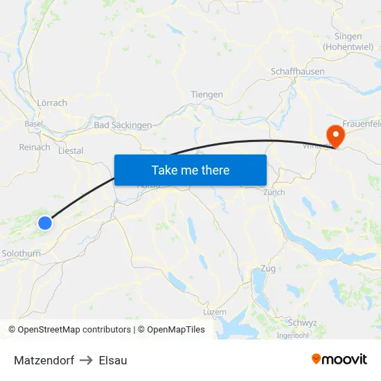 Matzendorf to Elsau map