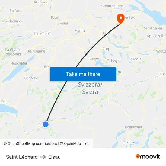 Saint-Léonard to Elsau map