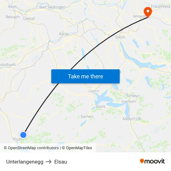 Unterlangenegg to Elsau map