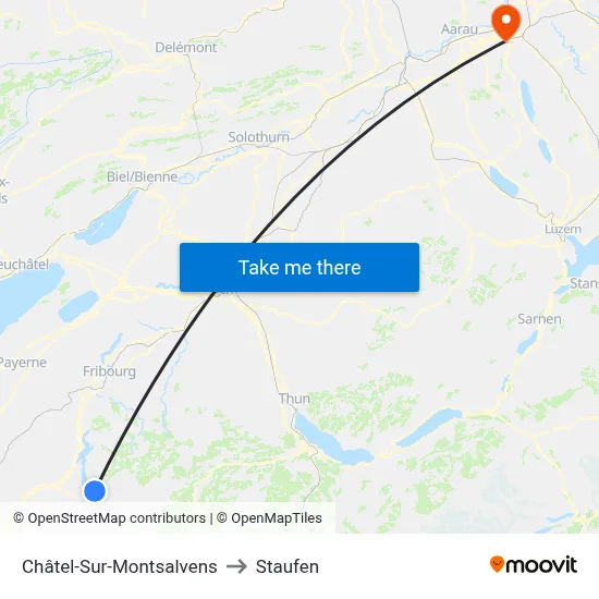 Châtel-Sur-Montsalvens to Staufen map