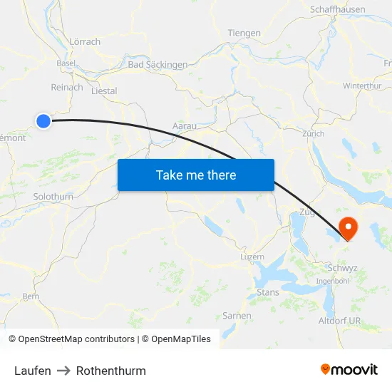 Laufen to Rothenthurm map