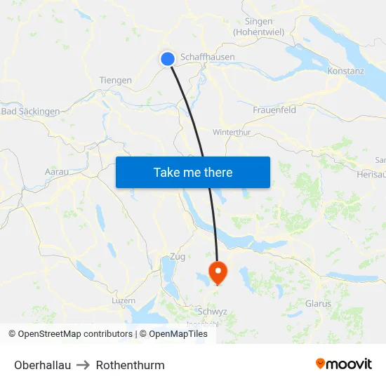 Oberhallau to Rothenthurm map