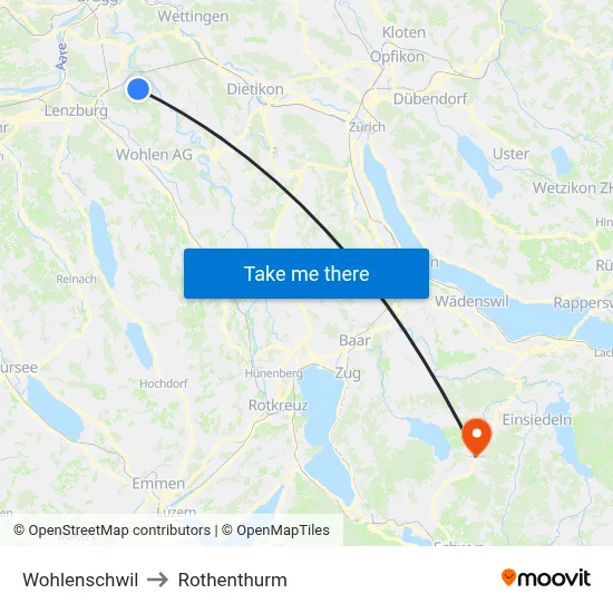 Wohlenschwil to Rothenthurm map