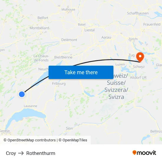 Croy to Rothenthurm map