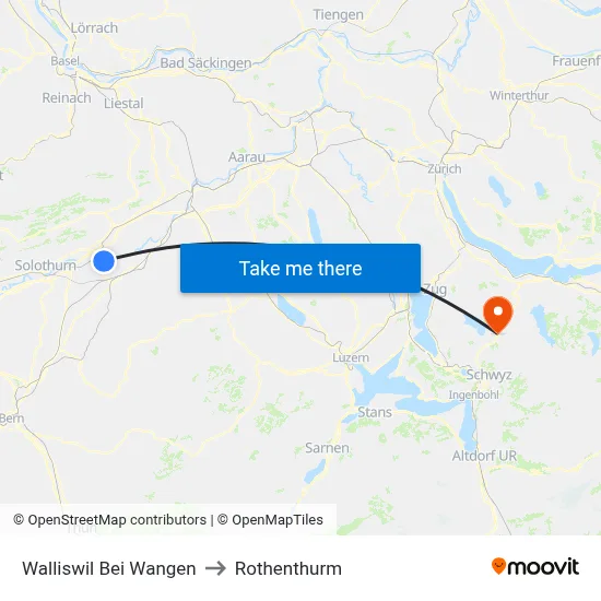 Walliswil Bei Wangen to Rothenthurm map