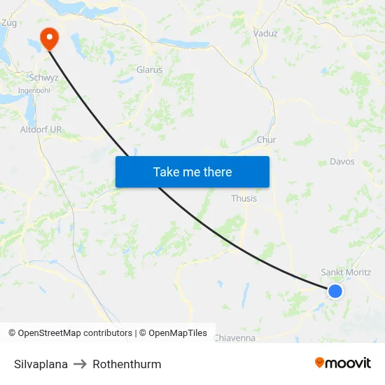 Silvaplana to Rothenthurm map