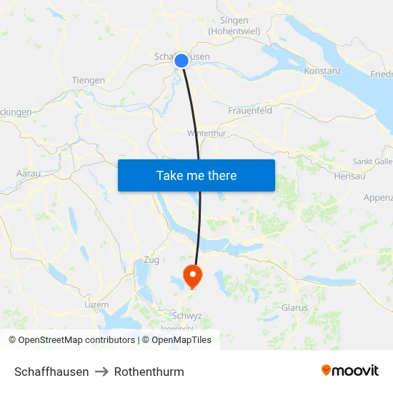 Schaffhausen to Rothenthurm map
