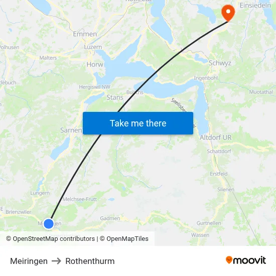 Meiringen to Rothenthurm map