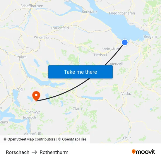 Rorschach to Rothenthurm map