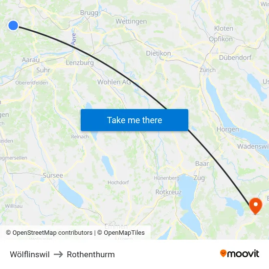 Wölflinswil to Rothenthurm map