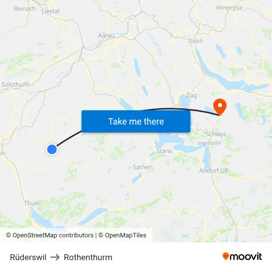 Rüderswil to Rothenthurm map