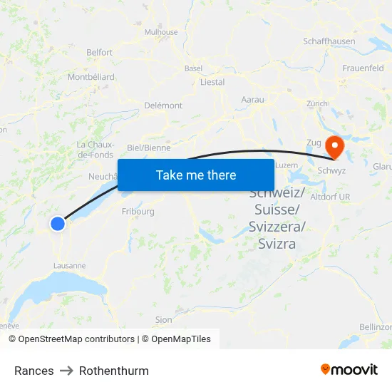 Rances to Rothenthurm map