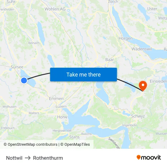 Nottwil to Rothenthurm map