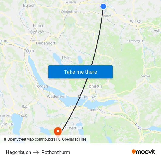 Hagenbuch to Rothenthurm map