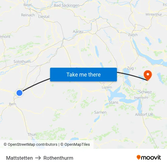 Mattstetten to Rothenthurm map