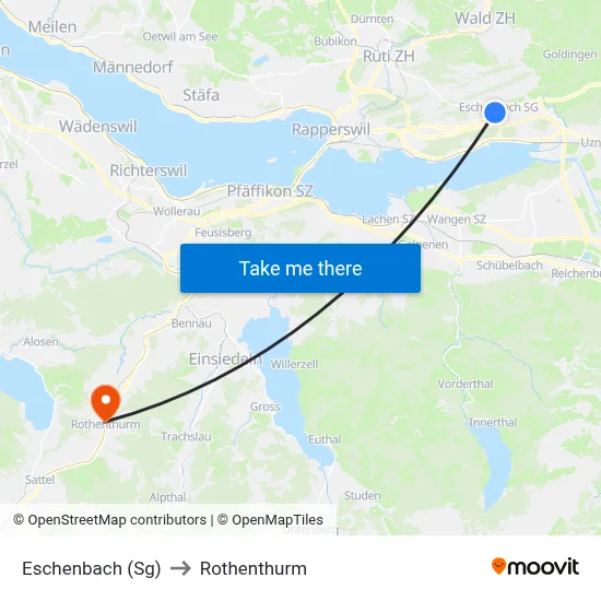 Eschenbach (Sg) to Rothenthurm map