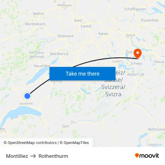 Montilliez to Rothenthurm map